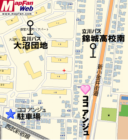 ココ アンジュ最寄りのバス停MAP